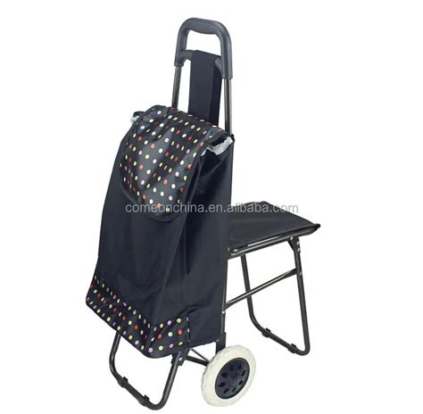 Portable Folding Shopping Cart With Seat Compact Gift Lightweight With ...