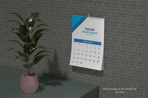 Premium Psd Wall Calender Mockup