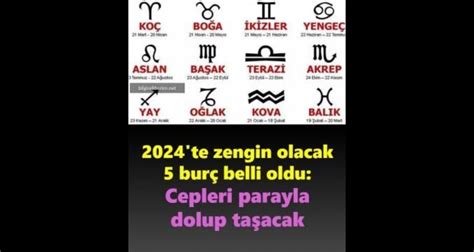 2024 te zengin olacak 5 burç belli oldu AYRINTILAR YORUMDA