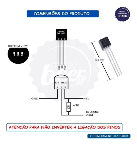 X Sensor De Temperatura Ds B Para Arduino Esp Esp R Em