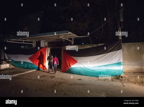 Palestinians Walk Out Of The House Of Late Palestinian President Yasser