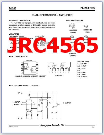 Jrc Pdf Datasheet Dual Noise Operational Amplifier