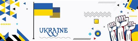 Ukraine Flagge Nationalfeiertag Banner Design Illustration