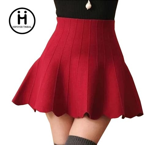 Autumn And Winter 2016 Cotton Skirt Woman Knitted Elastic High Waist