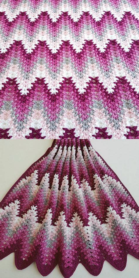 Heartbeat Ripple Blanket Free Crochet Pattern Afghan Crochet Patterns