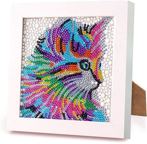 Diamond Painting Enfant Chat Peinture Diamant 5d Complet Avec Cadre