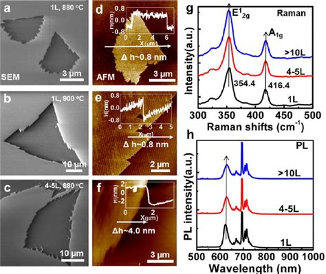 SEM AFM Raman And PL Properties Of Mono And Few Layer WS 2 Fl Akes