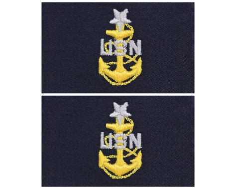 Navy E8 Cpo Senior Embroidered Sew On Collar Device Coverall