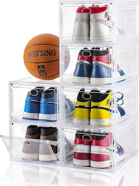 Buy Sogobox Drop Front Shoe Box Set Of Shoe Box Clear Plastic