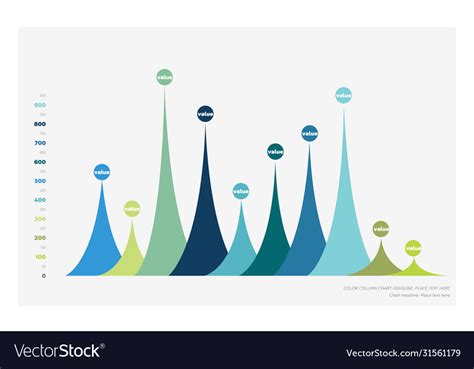 Flat design statistics column graph chart design Vector Image