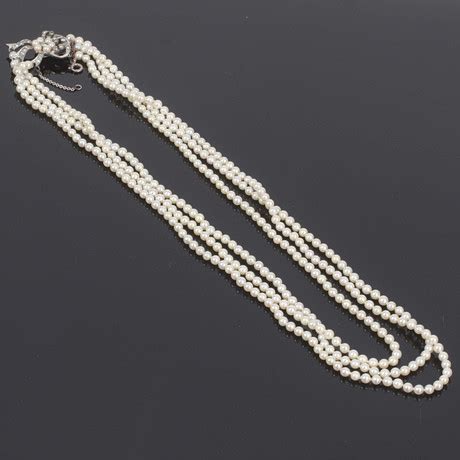 Collier Silverl S Med Markasiter Treradigt Odlade P Rlor Tal