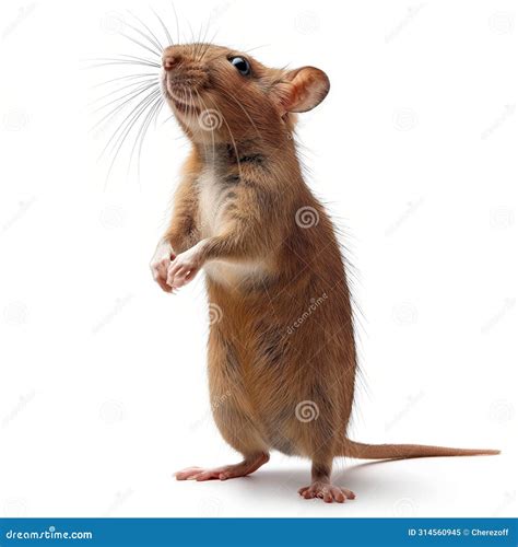 Observant Mouse Standing On Hind Legs Stock Image Image Of Cute