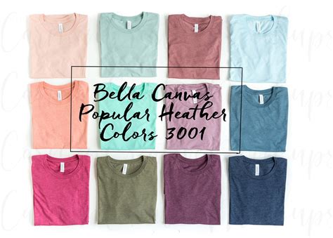 Bella Canvas Color Chart Mockup C Folded T Shirt Etsy In