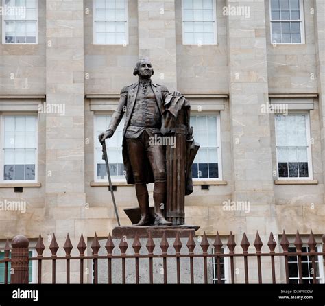 Statue George Washington in front of North Carolina State Capitol Stock ...