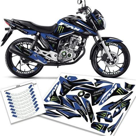 Adesivo Personalizado Honda Fan Cg 160 Monster Energy 2015 2021 Premium