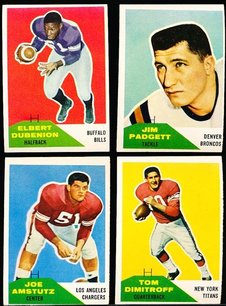 Lot Detail 1960 Fleer Football 20 Diff