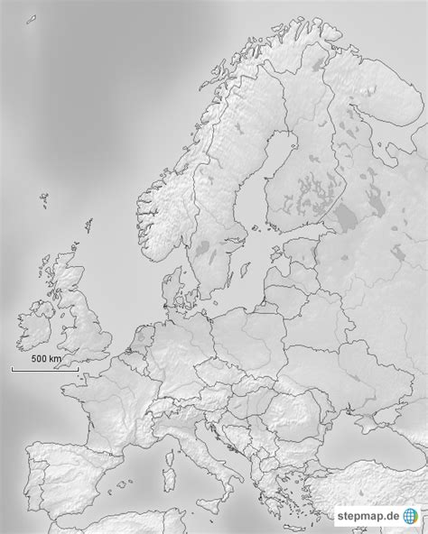 StepMap STumme Europakarte Klasse 6 Landkarte für Deutschland