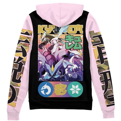 Kyurem Pokemon Streetwear Zip Hoodie Jacket Anime Ape