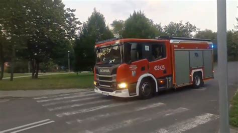 Wyjazd Alarmowy wozu 453 S 25 GCBA 532 Scania P360WISS JRG Knurów