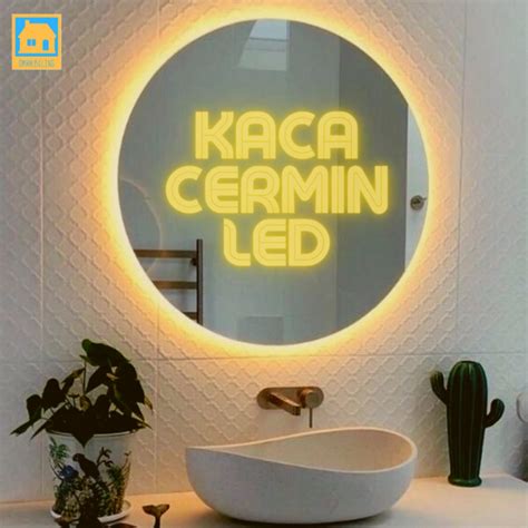 Jual Cermin Aesthetic Lampu Gantung Bulat LED Strip Diameter 34 40cm