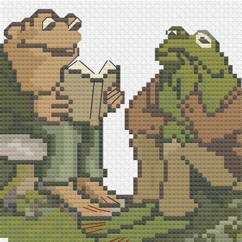 Frog And Toad Reading A Cross Stitch Pattern Etsy Australia