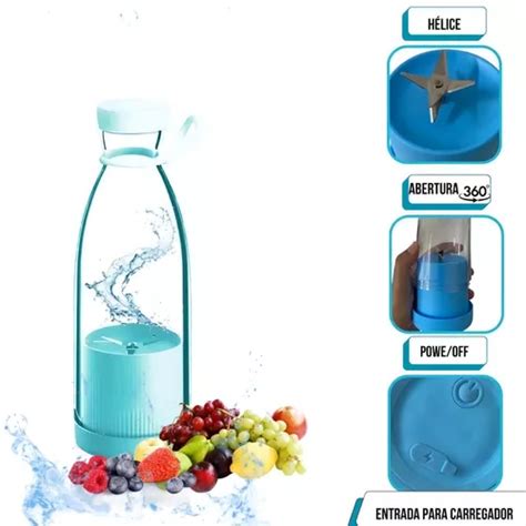 Garrafa Mixer Portatil 350ml Mini Juice 6 Lâmina MercadoLivre