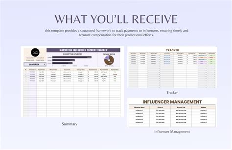 Marketing Influencer Payment Tracker Template in Excel, Google Sheets - Download | Template.net