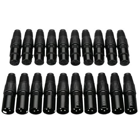 10Pair XLR DMX 3 Pin Male Female MIC Snake Plug Audio Microphone Cable