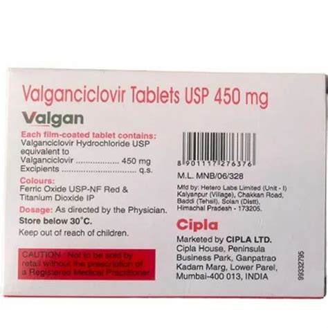 Cipla Valgan Valganciclovir Tablet USP Prescription At Rs 1400 Box In