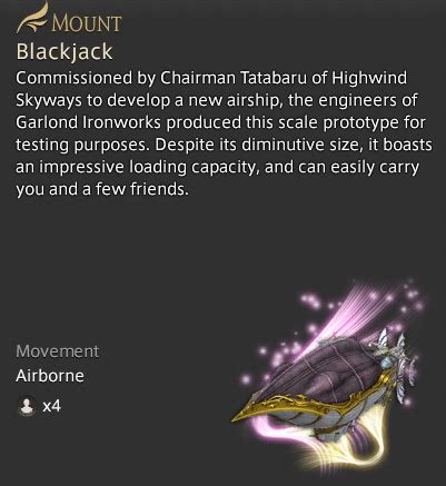 The Blackjack is our new Gold Saucer mount - a 4 million MGP 4-seater ...