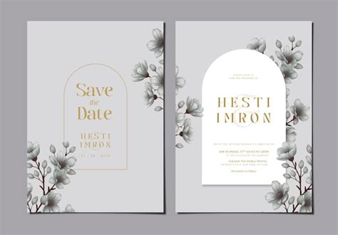 Premium Psd Psd Wedding Invitation Template With Flowers