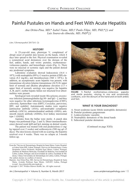 (PDF) Painful Pustules on Hands and Feet With Acute Hepatitis