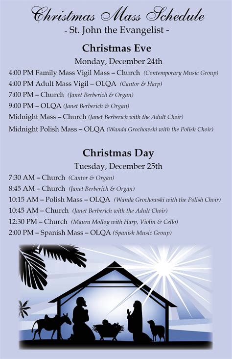 Christmas Mass Schedule Saint John The Evangelist Roman Catholic Parish Mahopac