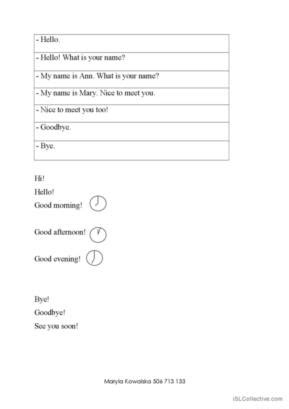 449 Greeting English ESL Worksheets Pdf Doc