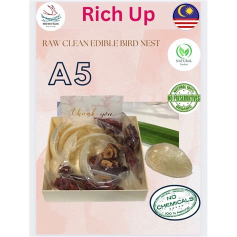 燕窝 Bird Nest Rzain A5 Bird Nest Rzain Raw Clean Edible Birdnest 5pcs