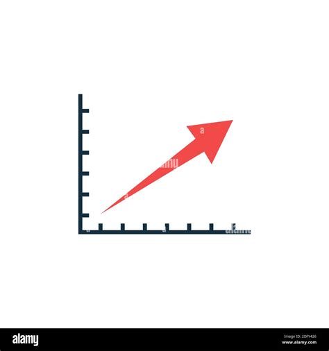 Growth Vector Diagram With Red Arrow Going Up Stock Vector