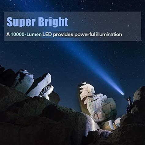 YIERBLUE Rechargeable Spotlight Super Bright 1000 000 LM LED