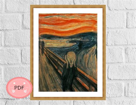 The Scream Cross Stitch Pattern Edvard Munch Famous Paintings