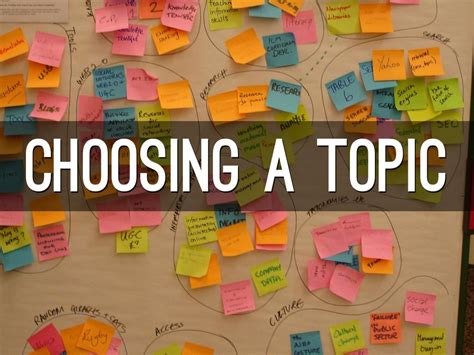 Choosing A Topic By Brian Shapiro