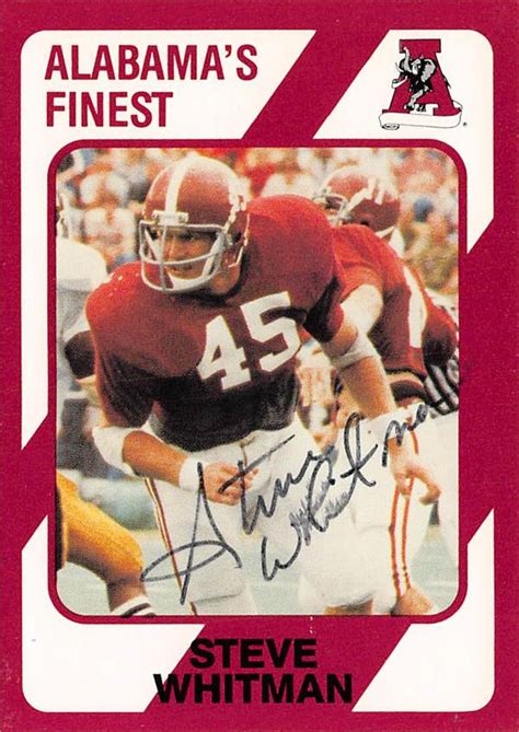 Steve Whitman Autographed Football Card Alabama Crimson Tide SC 1989