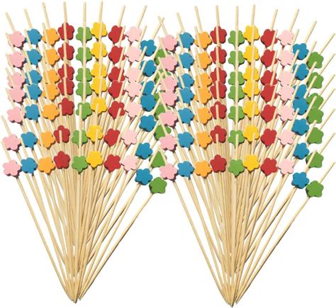 Palitos de coquetel para aperitivos de bambu 100 peças palitos para