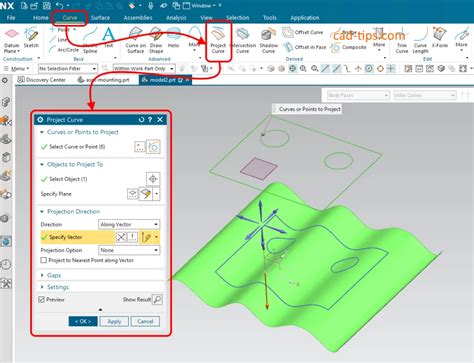 Project Curve To Surface In Siemens Nx Cad Tips