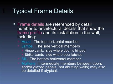 The Door And Frame Schedule Ppt