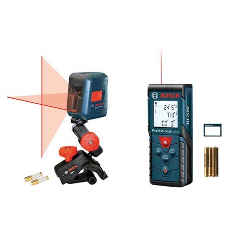 Bosch 100 Ft Laser Measure And 30 Ft Self Leveling Cross Line Laser