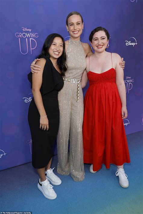 Brie Larson Dons Sparkly Nude Illusion Jumpsuit At The LA Premiere Of Disney Series Growing Up