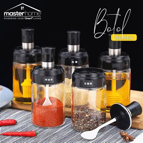 Jual Masterhome Botol Bumbu Dapur Kaca Sendok Madu Kuas Tempat