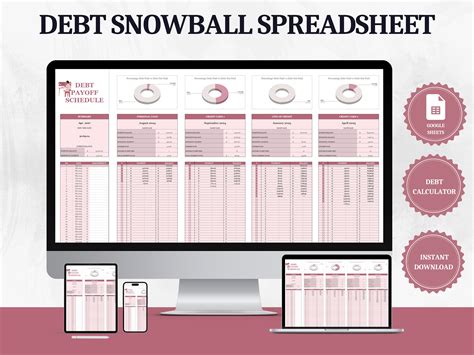 Debt Tracker Debt Snowball Spreadsheet Debt Payoff Tracker Debt Payment Tracker Google Sheets ...