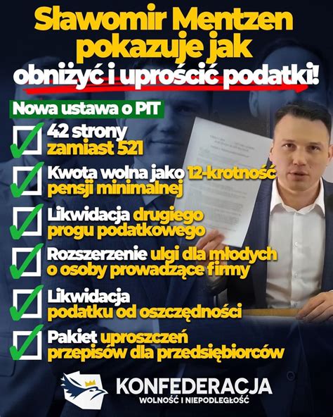 Sławomir Mentzen on Twitter Podatki mogą być niskie i proste