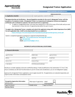 Fillable Online Designated Trainer Application Fax Email Print Pdffiller