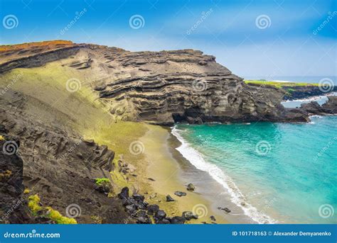 Green Sand Beach, Big Island, Hawaii Stock Image - Image of summer ...